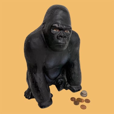 Vintage Piggy Bank Retro 1950s RARE + King Kong + Universal Statuary + Chalkware + Gorilla + 11.5 Inches Tall + Money Storage + Collectible 