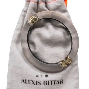 Alexis Bittar - Lucite Bangle w/ Gold Clasps &amp; Diamond Adornment