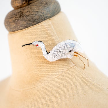 Great Egret Embroidered Pin