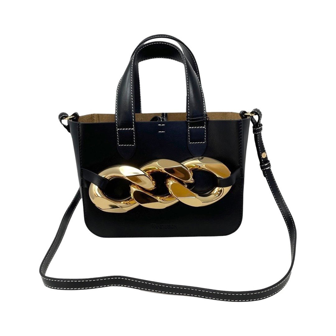 La Regale Gold Faux Leather Snap Chain Strap Evening Clutch Bag