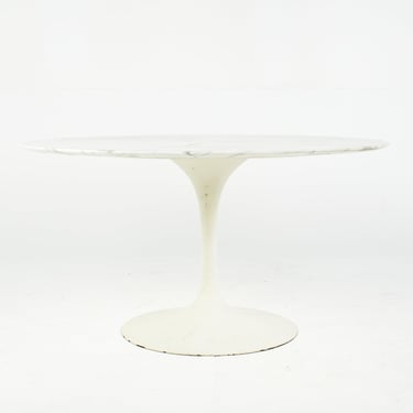 Eero Saarinen for Knoll Mid Century Round Marble Tulip Base Dining Table - mcm 