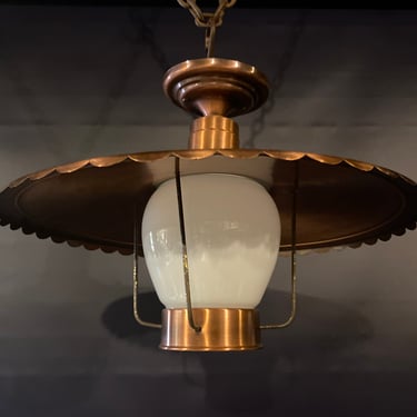 Vintage Copper Colored Lantern 16.5 x 12 x 16.5