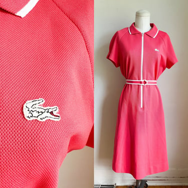 Vintage 1960s Lacoste Pink Polo Dress / L 