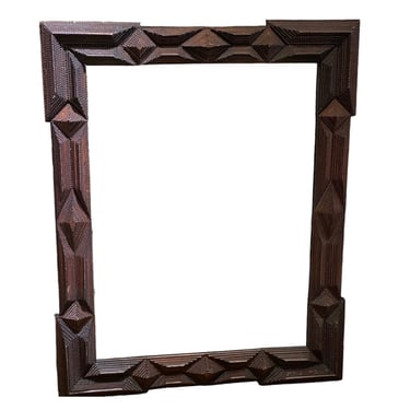 French Tramp Art Frame with New Mirror