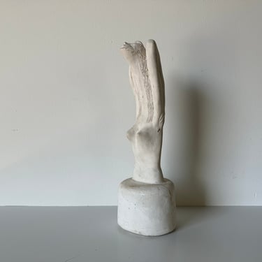 Vintage Art Female Bust Plaster - Concrete Sculpture 