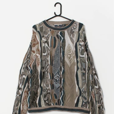 90s vintage Coogi style jumper by Carlo Alberto Australia - Medium 