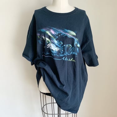 Vintage 1990s Alaska Souvenir Tshirt / Moose Tee // XL 