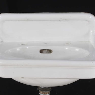 1900s White Porcelain Wall Sink with Back Splash