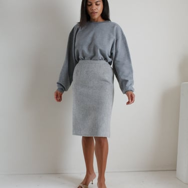 Vintage 60s Courrèges gray alpaca and wool pencil skirt // XS-S (438) 
