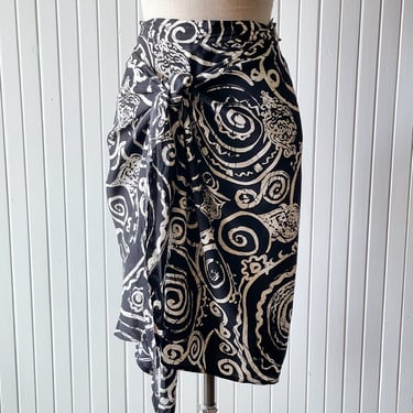 Vintage 1990s Max Mara Silk Wrap Skirt 30" Waist