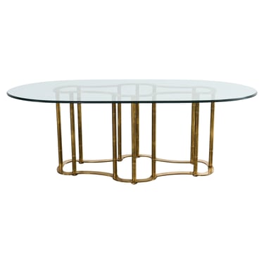 Mastercraft Brass Italian Regency Faux Bamboo Racetrack Dining Table