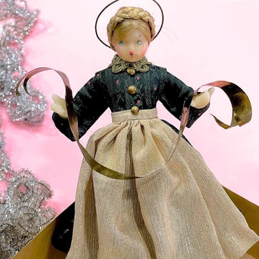 VINTAGE: W. Germany Pauline Leidel Spreen Wax Angel Tree Topper Doll - Made in West Germany 