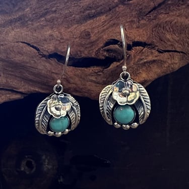 BIRDS NEST Mexican Sterling Silver and Turquoise Earrings | Handcrafted Mexican Jewelry | Made in Taxco, Mexico Folk Boho Frida Kahlo Style 