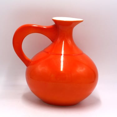 vintage Mid Century Orange Vase or Jug 