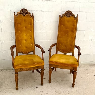 70s Velour Throne Chairs
