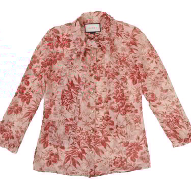 Gucci Bloom Silk Chiffon Blouse*