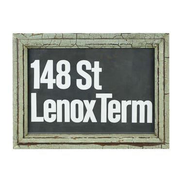 Newly Framed 148th St. Lenox Subway Terminal Sign