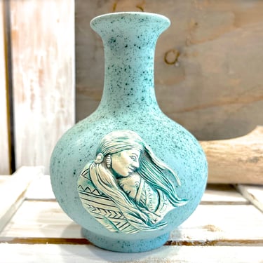 VINTAGE: 1980's - Small Vase - New Mexico Design - Soft Desert Colors - SKU 22-D-00033855 