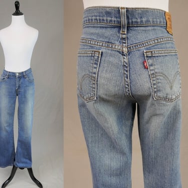 Vintage Levi's 515 Jeans - 32" lower rise waist - Blue Stretch Denim Pants - Boot Cut - 32" inseam 