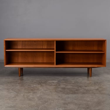 6ft Mid-Century Danish Modern Sideboard Cabinet Credenza Teak w/ Glass Doors 