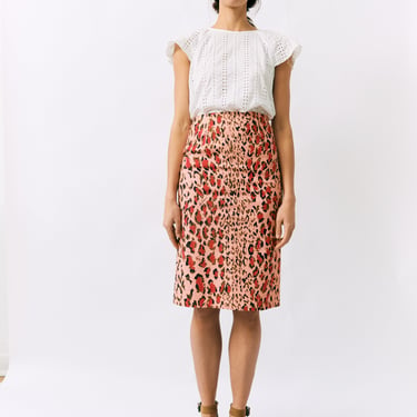 Carolina Herrera Leopard Print Pencil Skirt, Size 0