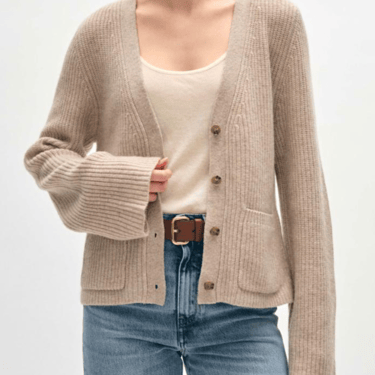 White + Warren | Cashmere Fluted Sleeve Cardigan