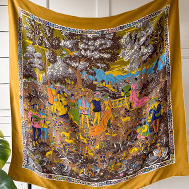 Medieval Novelty Print Silk Scarf