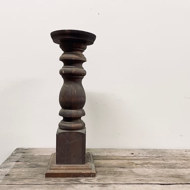 Arts + Crafts Oak Pedestal Candleholder | Oak Pillar Candle Holder | Statue Stand Mission Pillar | Antique Oak Column | Tall Plant Stand 
