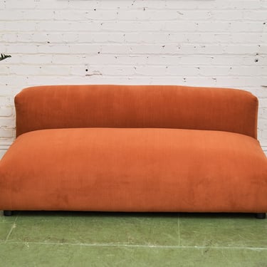 Orange Low Profile Corduroy Loveseat