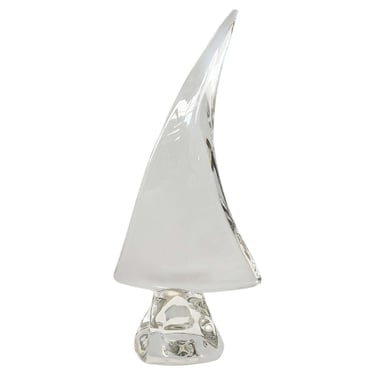 Vintage Sailboat Crystal Sculpture by Daum, France