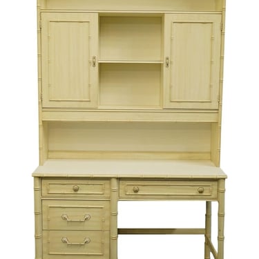 THOMASVILLE FURNITURE Oyster Bay Collection Asian Inspired Faux Bamboo White Painted 46