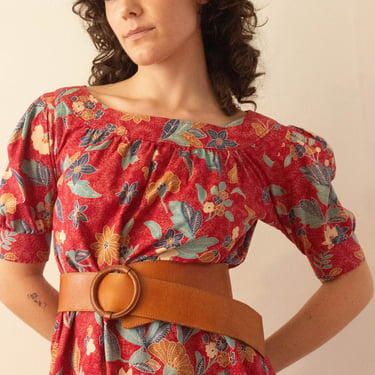 1970s Tanned Leather Asymmetrical Belt 