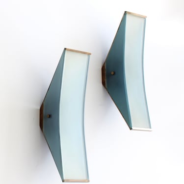 Max Ingrand for Fontana Arte Italian Wall Sconces Model #2135