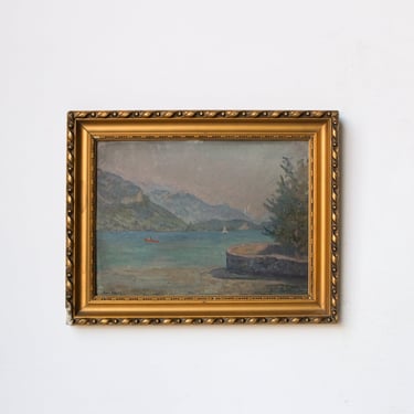 Landscape with Lavender Sky Oil Painting | Dated 1929
