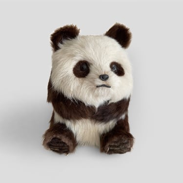 Vintage Artisan Real Fur Figure Panda Bear Animal 