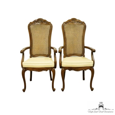 Set of 2 HICKORY MANUFACTURING COMPANY Country French Provincial Cane Back Dining Arm Chairs 1320-84 