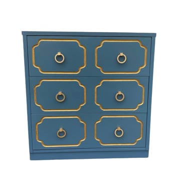 Blue Mid 20th Century Espana Chest in the Style of Dorothy Draper