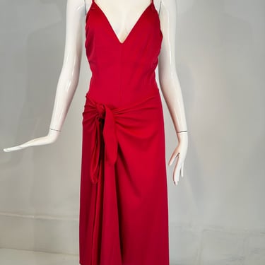 Giorgio di Sant' Angelo Red Stretch Jersey Body/Swim Suit &amp; Wrap Skirt 1970s