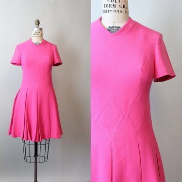 1960s PINK diamond waist shift dress xs | new spring 