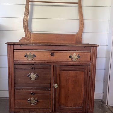 Antique Oak Wash Stand Shipping Not Included 