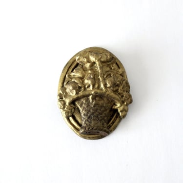 vintage brass flower basket door knocker 