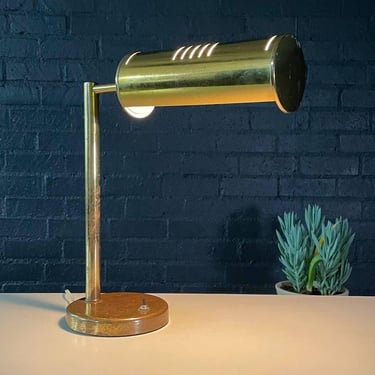 Mid-Century Modern Distressed Brass Desk Lamp, c.1960’s 