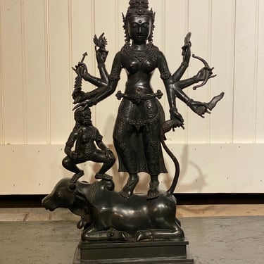 Antique Bronze sculpture of Hindu Goddess Durga - *Please ask for a shipping quote before you buy. 