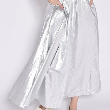 Silver Metallic Maxi Length Space Skirt