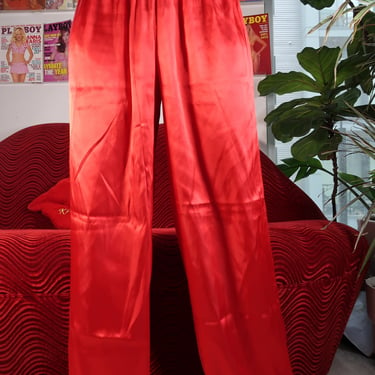 Red Satin Pajama Pants