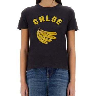 Chloe' Women Cotton Jersey Logo Baby Fit T-Shirt