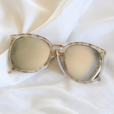 deadstock tortoise sunglasses - vintage 90s unisex mens womens mirror lenses round sunnies frames 