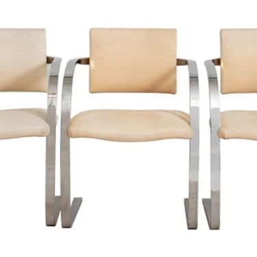 Mies Van Der Rohe Style Dining Chairs, Set of Five