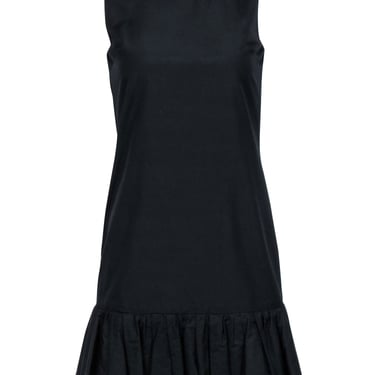 Dolce & Gabbana - Black Cotton Shift Dress w/ Ruffled Hem Sz 2