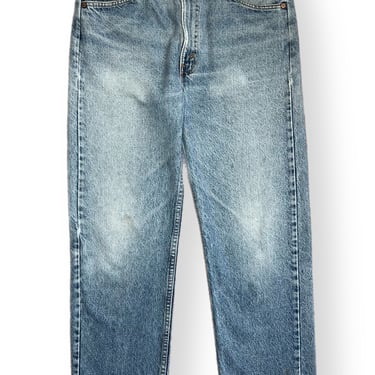 Vintage 80s Levi’s 505 Orange Tab Made in USA Light Wash Distressed Denim Jeans Size W34 L30 
